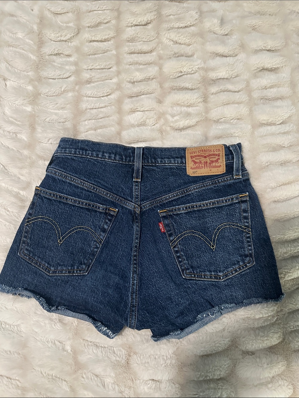 Levi's 501’s High-Rise Denim Shorts - Dark Blue Size 27 Button Fly